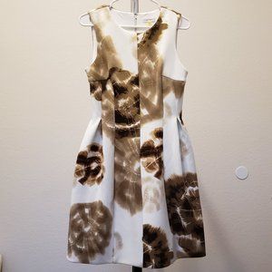 Calvin Klein Brown and Cream Cocktail Dress Size 8